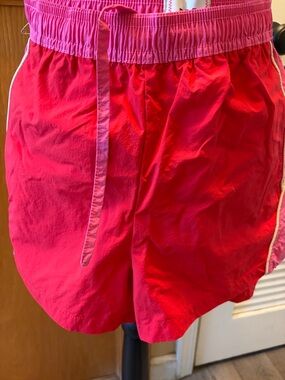 BDG Bright Pink Athletic Shorts with Light-Pink Trim